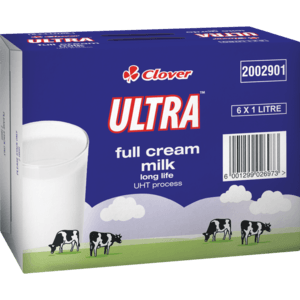Clover Ultra UHT Long Life Full Cream Milk Carton 6 x 1L - myhoodmarket