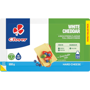 Clover White Cheddar Cheese Pack 800g - myhoodmarket