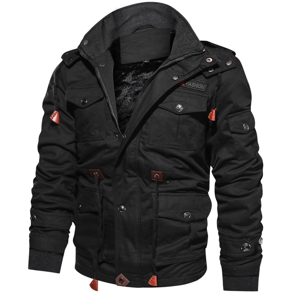 Male Military Jacket  Warm Hooded Coat Thermal Thick Outerwear