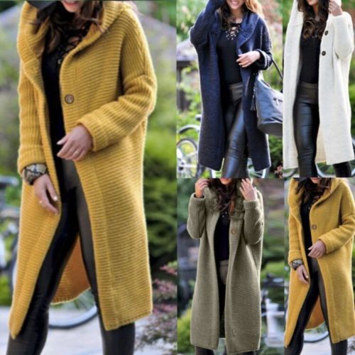 NEW Women's Baggy Cardigan Coat Tops Ladies Chunky Knitted Sweater