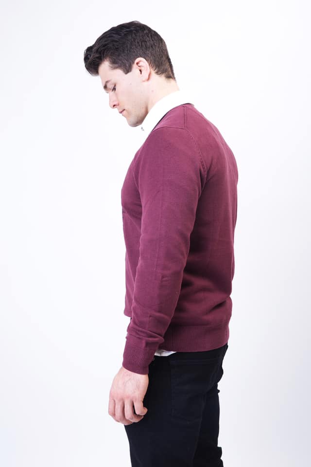 Wakerlook MENS COTTON BLEND Burgundy SWEATER