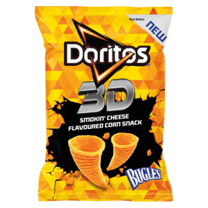 Doritos 3D Smokin' Cheese Flavoured Corn Snack Bugles 100g - myhoodmarket