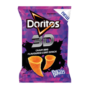 Doritos Bugles 3D Cajun BBQ Flavoured Corn Chips 35g - myhoodmarket