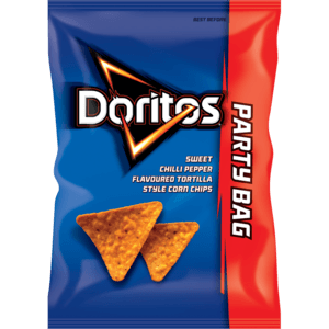 Doritos Party Bag Sweet Chilli Pepper Flavoured Corn Chips 250g - myhoodmarket
