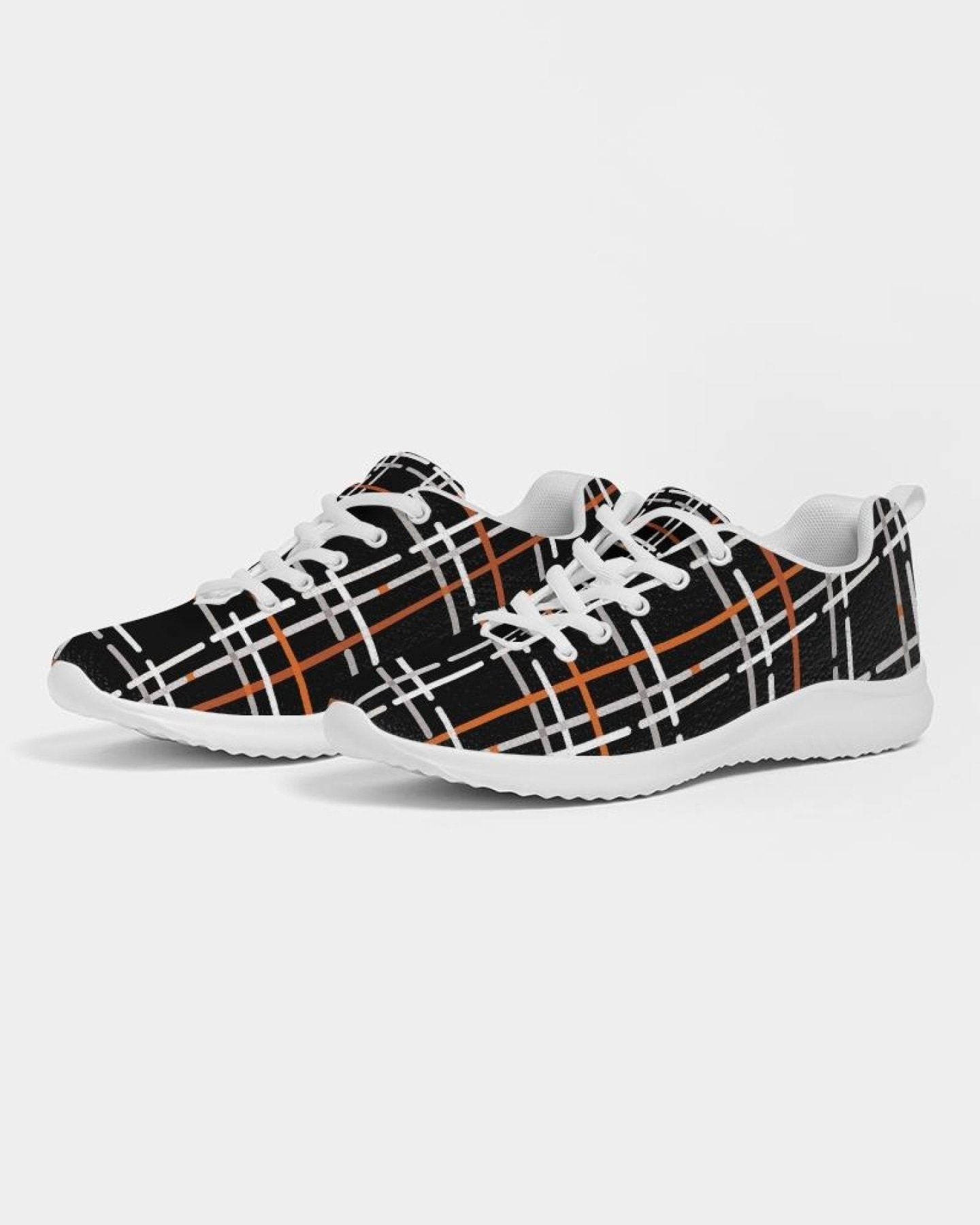 Uniquely You Womens Sneakers - Black Plaid Style Low Top Canvas