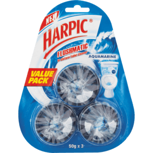 Harpic Aquamarine Block Toilet Cleaner 3 x 50g - myhoodmarket