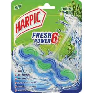 Harpic Fresh Power 6 Forest Dew Rim Block 35g - myhoodmarket