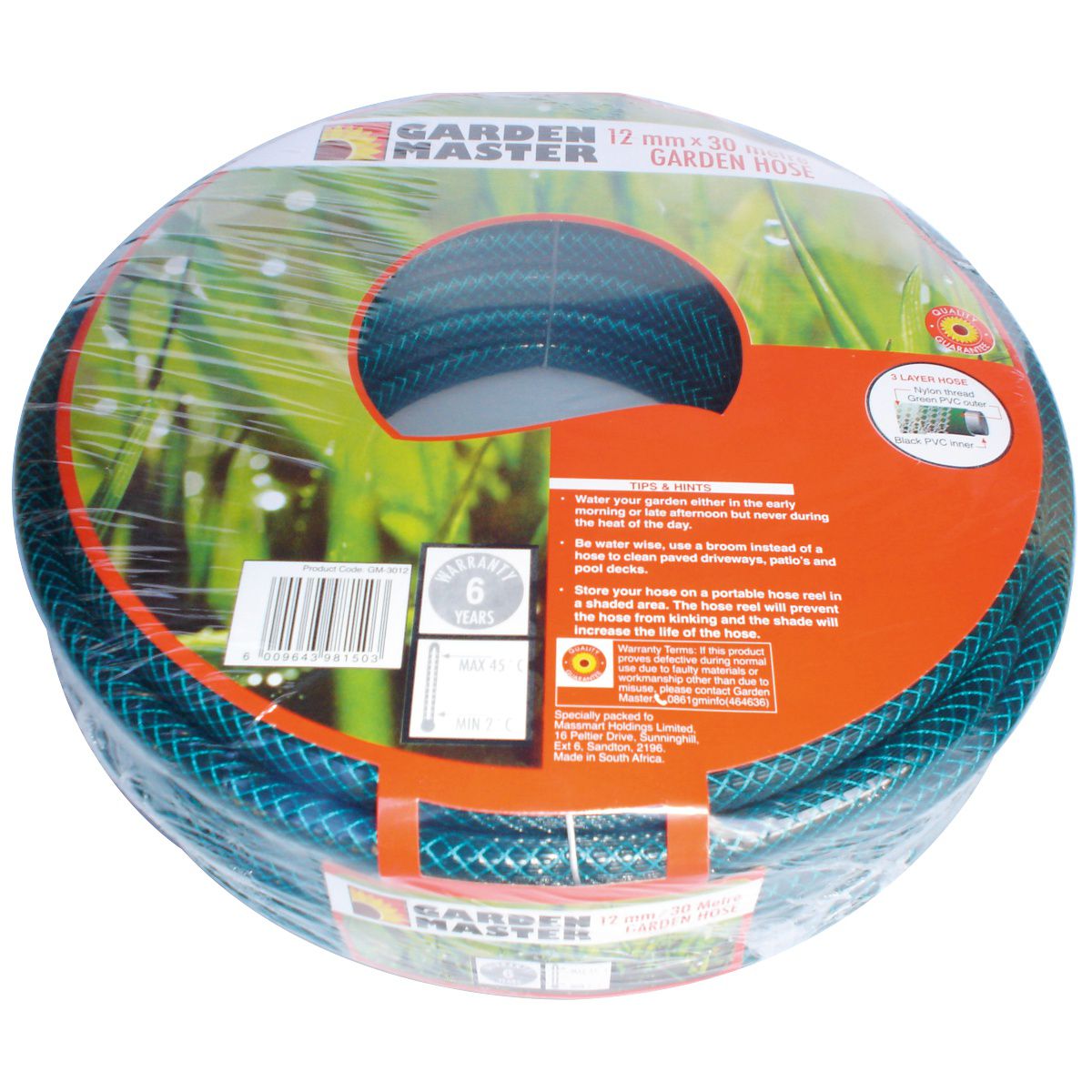 Garden Master Garden Hosepipe (30m x 12mm)