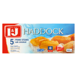 I&J Frozen Haddock Prime Steaks 500g - myhoodmarket