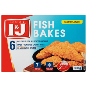 I&J Frozen Lemon Flavoured Fish Bakes 360g - myhoodmarket