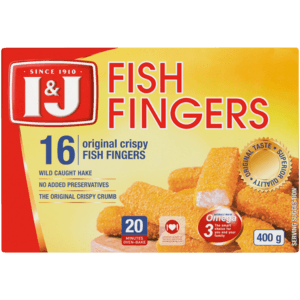 I&J Frozen Original Crispy Fish Fingers 400g - myhoodmarket
