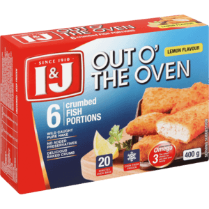 I&J Frozen Oven Lemon Crumbed Fish 500g - myhoodmarket