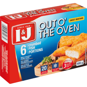 I&J Frozen Oven Sweet Mustard Crumbed Fish 500g - myhoodmarket