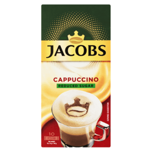 Jacobs Reduced Sugar Cappuccino Sticks 10 Pack - myhoodmarket