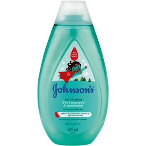 Johnson's Soft & Shiny 2-In-1 Shampoo & Conditioner 500ml - myhoodmarket