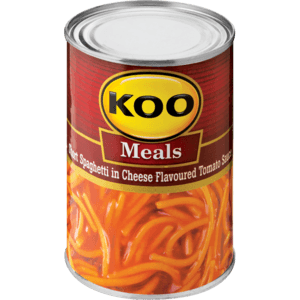 Koo Short Spaghetti In Cheese Flavoured Tomato Sauce 410g - myhoodmarket