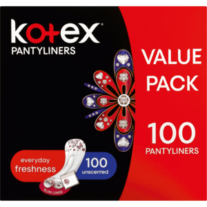 Kotex Unscented Everyday Pantyliners 100 Pack - myhoodmarket