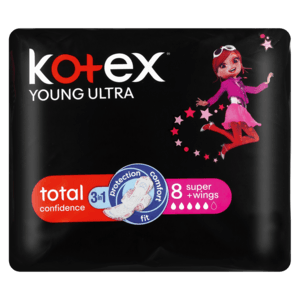Kotex Young Ultra With Wings 8 Pack - myhoodmarket