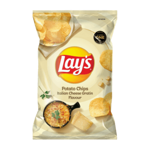 Lay's Italian Cheese Gratin Flavoured Potato Chips 125g - myhoodmarket