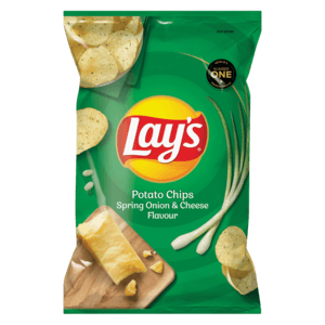 Lay's Spring Onion & Cheese Flavoured Potato Chips 125gg - myhoodmarket