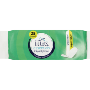 Lil-Lets Essentials Unscented Super Value Pantyliners 25 Pack - myhoodmarket