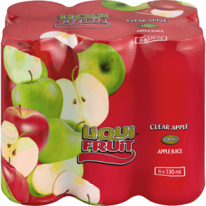 Liqui-Fruit Clear Apple Juice Cans 6 x 330ml - myhoodmarket