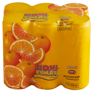 Liqui-Fruit Orange Juice 100% Fruit Juice Blend Cans 6 x 330ml - myhoodmarket