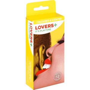 Lovers Plus Colour & Scented Condoms 12 Pack - myhoodmarket