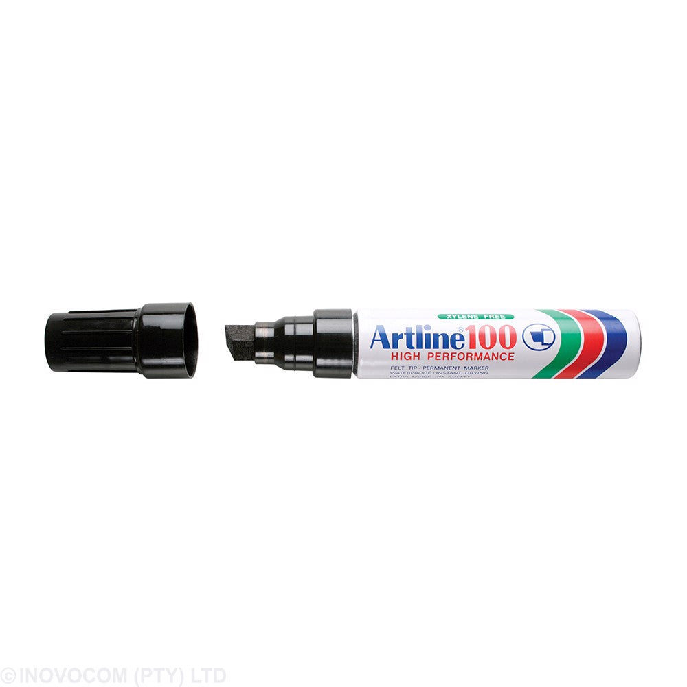 Artline EK-100 Industrial Permanent Marker Chisel Point Black