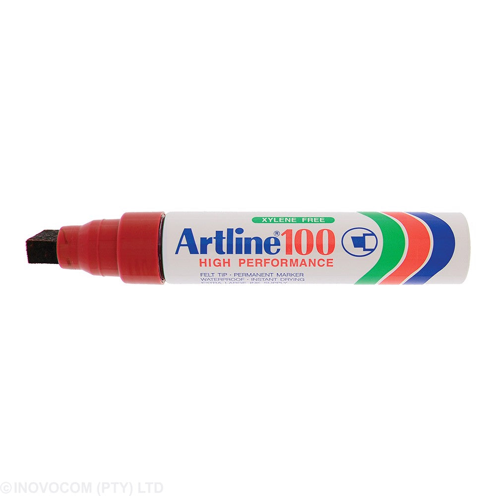 Artline EK-100 Industrial Permanent Marker Chisel Point Red