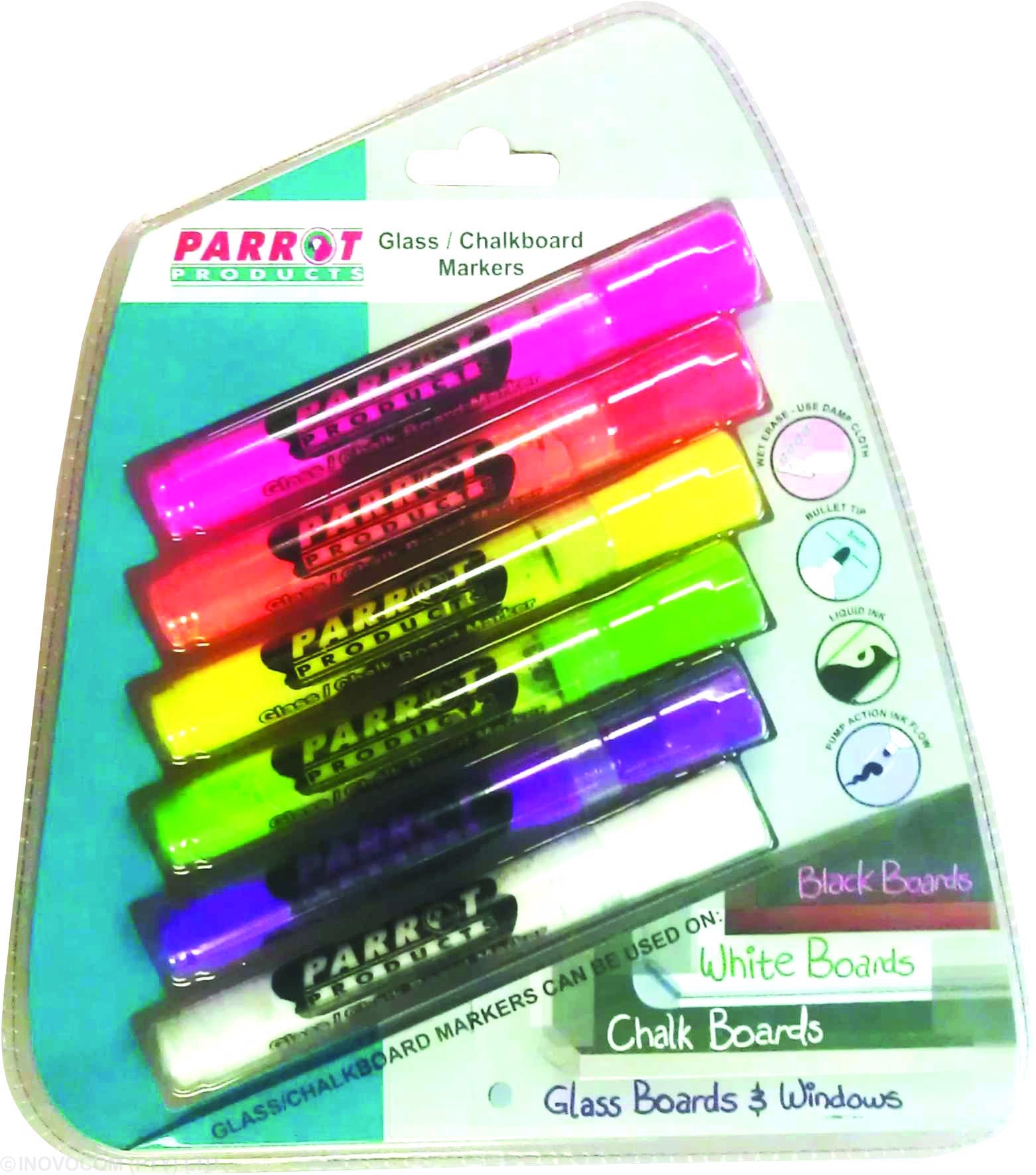 Parrot Glass/Chalk Board Markers Assorted