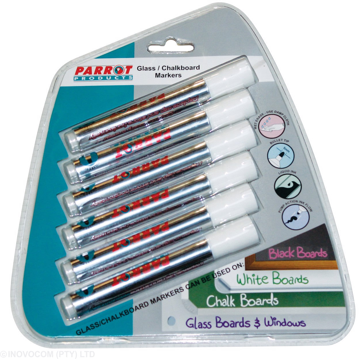 Parrot Glass/Chalk Board Markers White