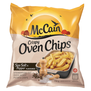 McCain Frozen Sea Salt & Pepper Oven Potato Chips 750g - myhoodmarket
