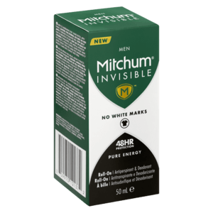 Mitchum Invisible Pure Energy Mens Anti-Perspirant Roll-On 50ml - myhoodmarket