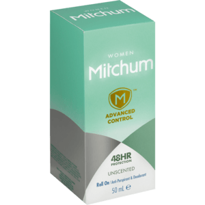 Mitchum Ladies Unscented Anti-Perspirant Roll-On 50ml - myhoodmarket
