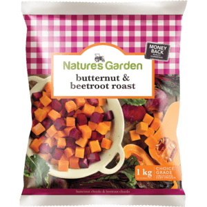 Natures Garden Frozen Butternut & Beetroot Roast 1kg - myhoodmarket