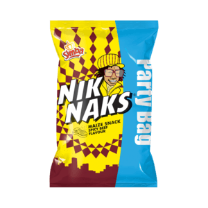 Niknaks Spicy Beef Flavoured Maize Snack Party Bag 200g - myhoodmarket
