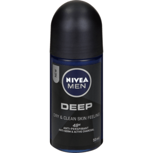 Nivea Deep Dry & Clean Mens Roll On 50ml - myhoodmarket