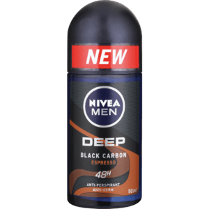 Nivea Men Deep Black Carbon Espresso Anti-Perspirant Roll-On 50ml - myhoodmarket