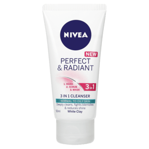 Nivea Perfect & Radiant 3-In-1 Cleanser For Normal To Oily Skin 50ml - myhoodmarket