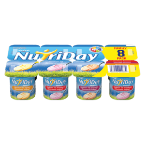 Nutriday Smooth Strawberry Banana Mixed Fruit Multipack Yoghurt 8 x 100g - myhoodmarket