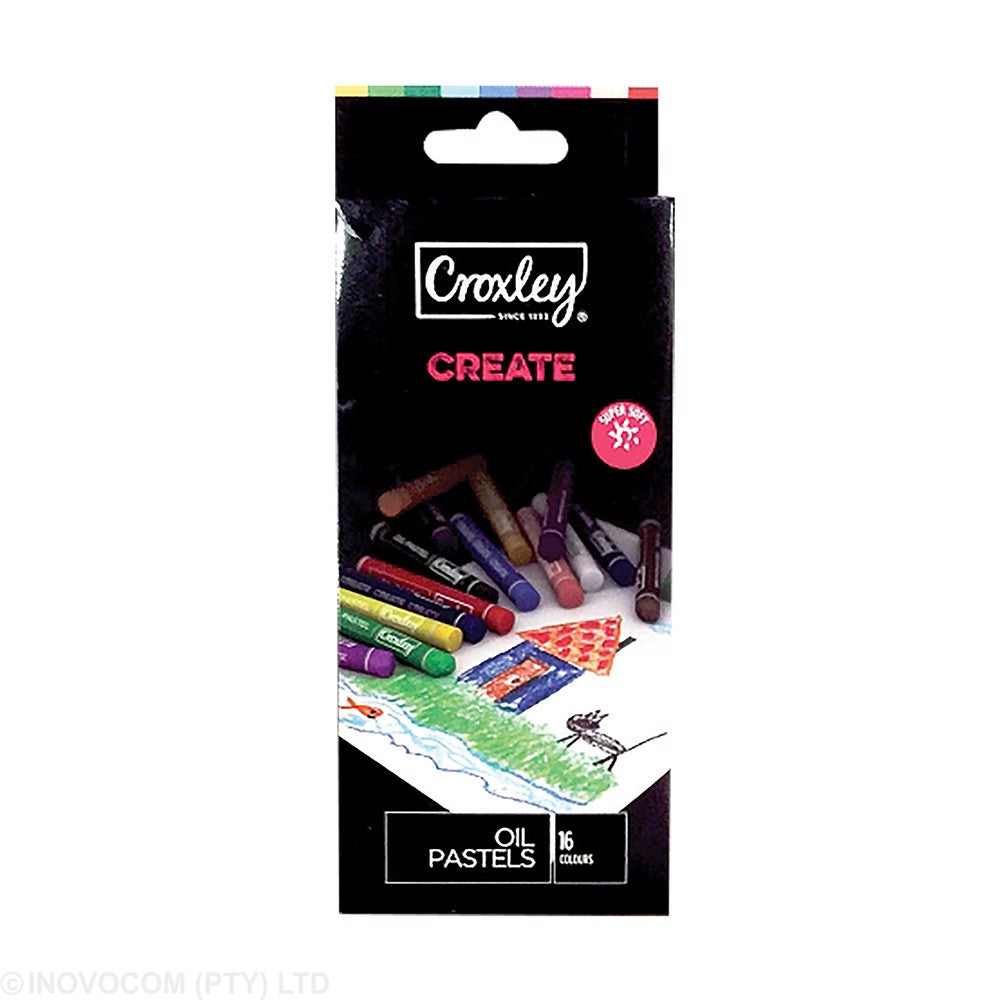 Croxley CREATE Oil Pastels 8mm Round Box 16 Assorted