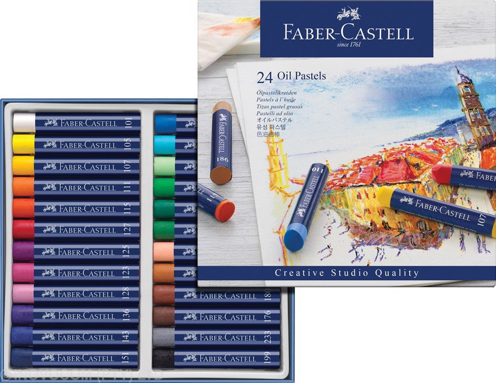 Faber-Castell Oil Pastels Cardboard Wallet Of 24