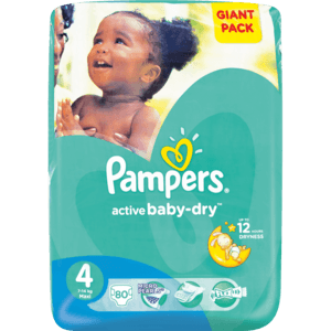 Pampers 9-14kg Active Maxi Diapers 80 Pack - myhoodmarket