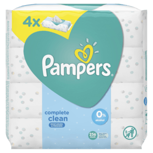 Pampers Complete Clean Baby Wipes 4 x 64 Pack - myhoodmarket