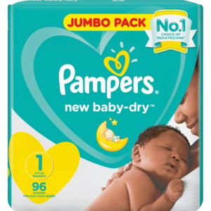 Pampers Jumbo Pack Size 1 Diapers 96 Pack - myhoodmarket