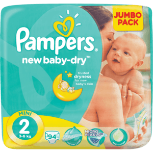 Pampers Mini New Baby-Dry Nappies 94 Pack - myhoodmarket