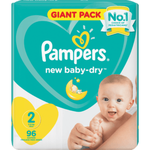 Pampers New Baby-Dry Size 2 Giant 96 Pack - myhoodmarket