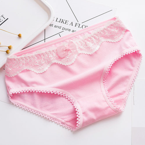 panties for women cotton lace solid color briefs