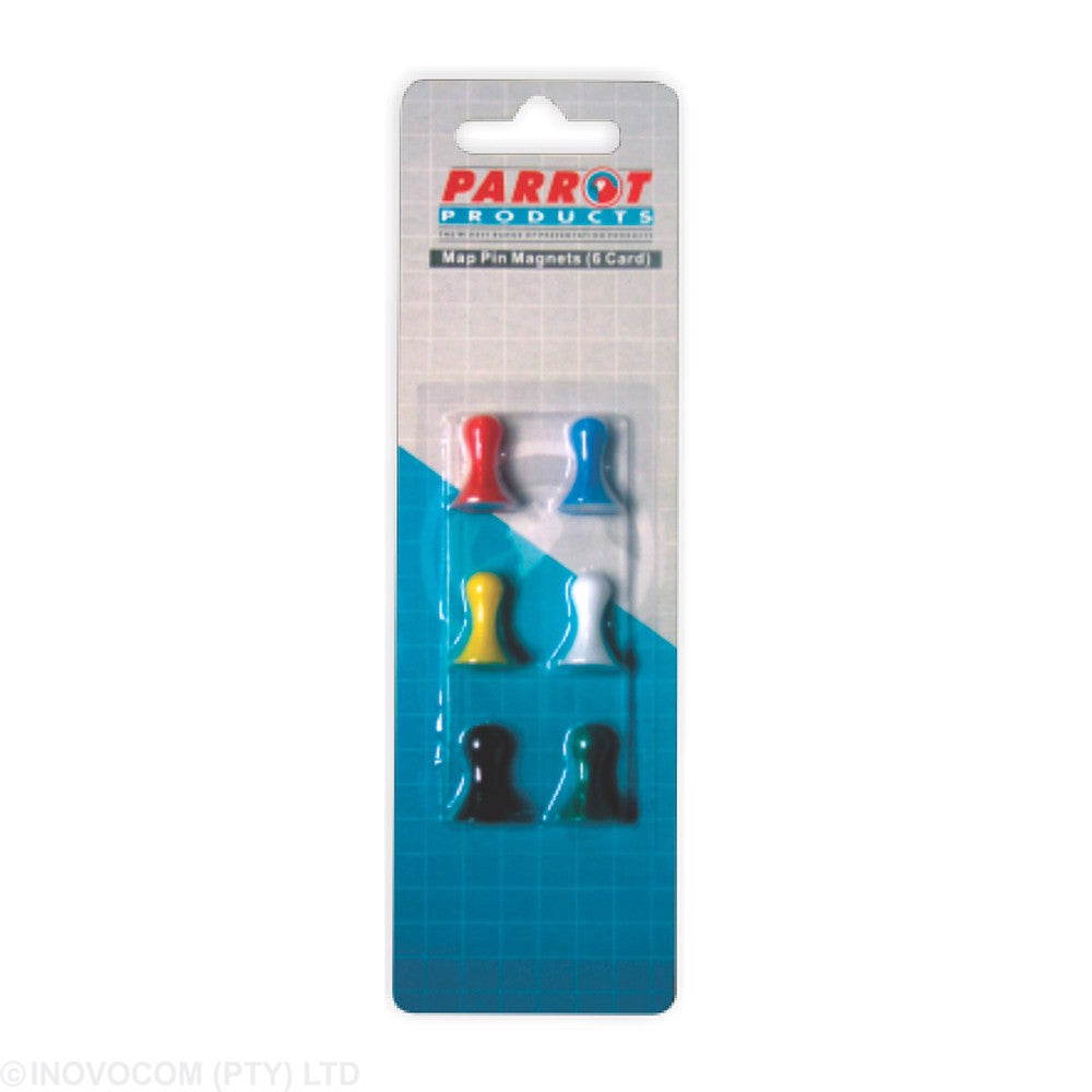 Parrot Magnetic Map Pins 16mm Assorted